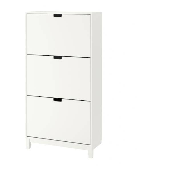 STALL Shoe cabinet with 3 compartments, white 79x29x148 cm, 10530264