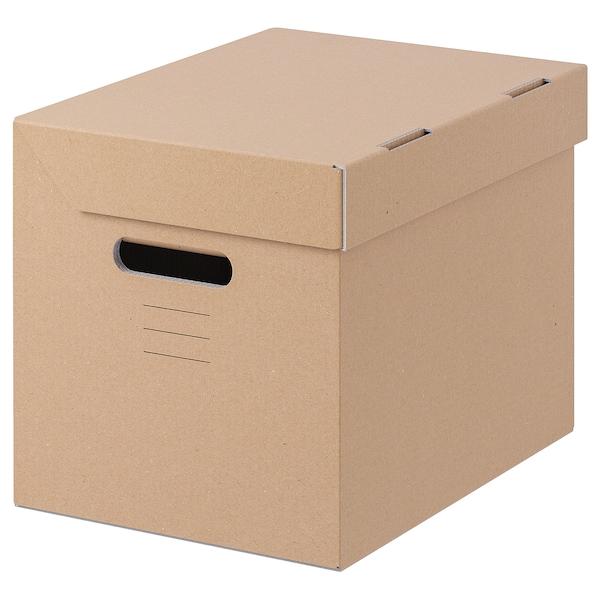 PAPPIS Box with lid, brown, 30188656