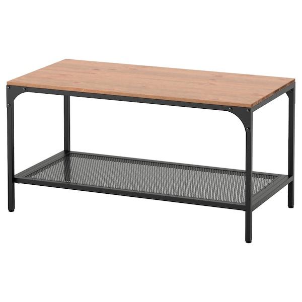 FJALLBO coffee table round 90x46cm black, 30340381