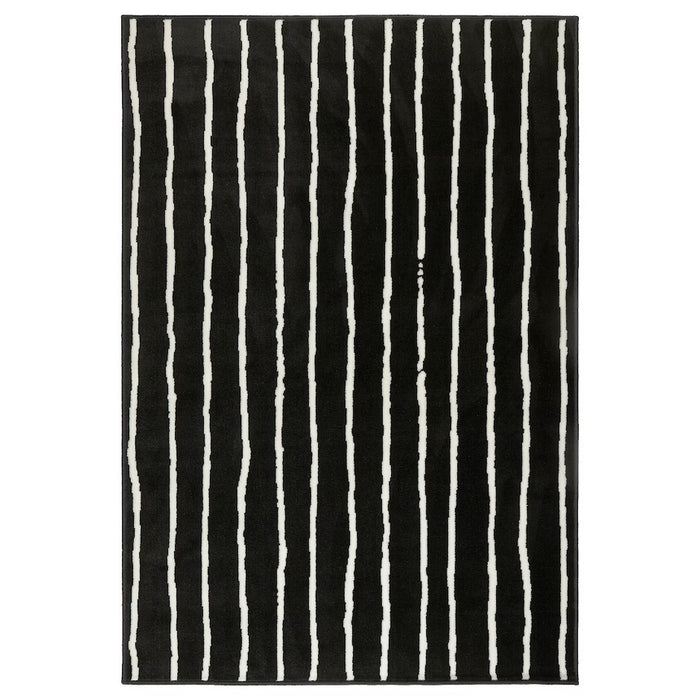 GORLOSE Rug, lowpile, black/white, 133x195 cm, 30320849