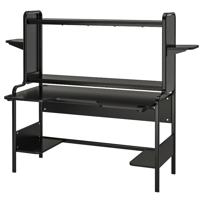FREDDE Gaming desk, black 140/185x74x146 cm, 30361953