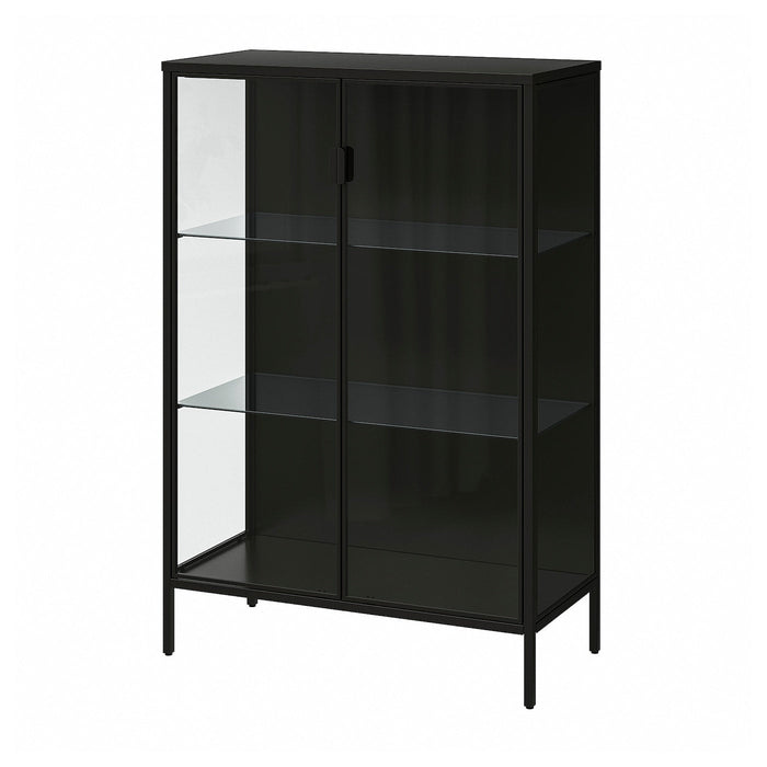 RUDSTA Glass-door cabinet, anthracite, 80x37x120 cm, 30450138
