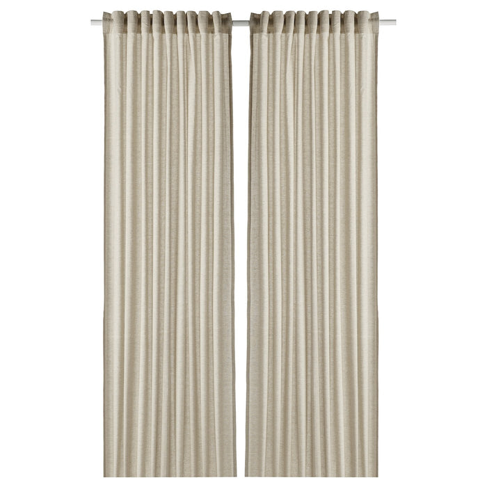HANNALILL Curtains, 1 pair, light olive-green 145x250 cm, 30498461