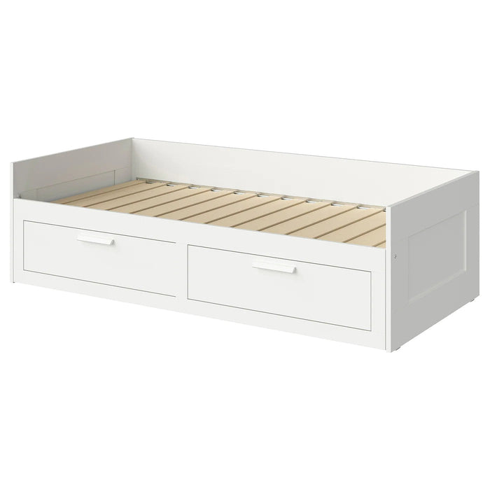 BRIMNES Day-bed frame with 2 drawers, white, 80x200 cm, 30503655