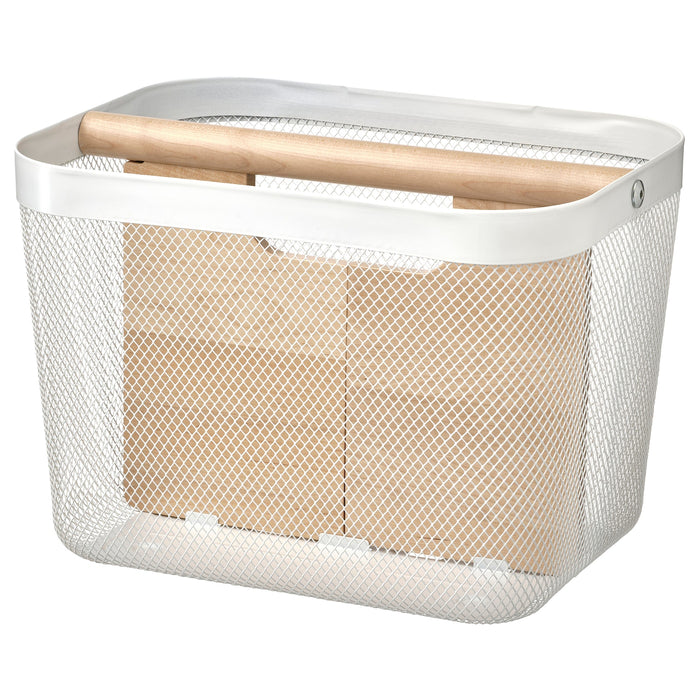 RISATORP Basket with compartments, white, 33x24x23 cm, 30527637