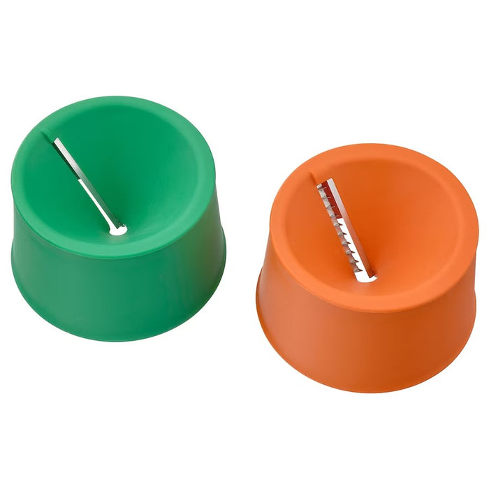 UPPFYLLD vegetable slicer, set of 2, bright orange/green, 30521956