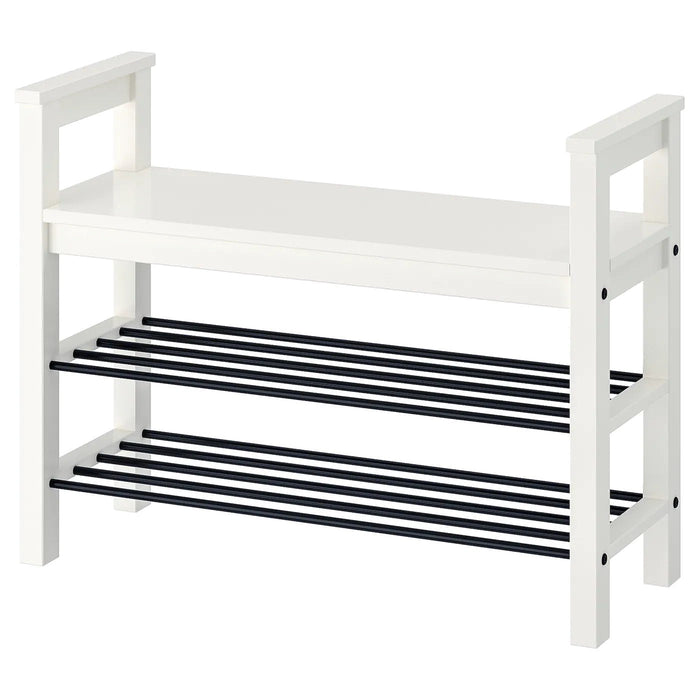 HEMNES Bench with shoe storage, white, 85x32x65 cm, 40243799