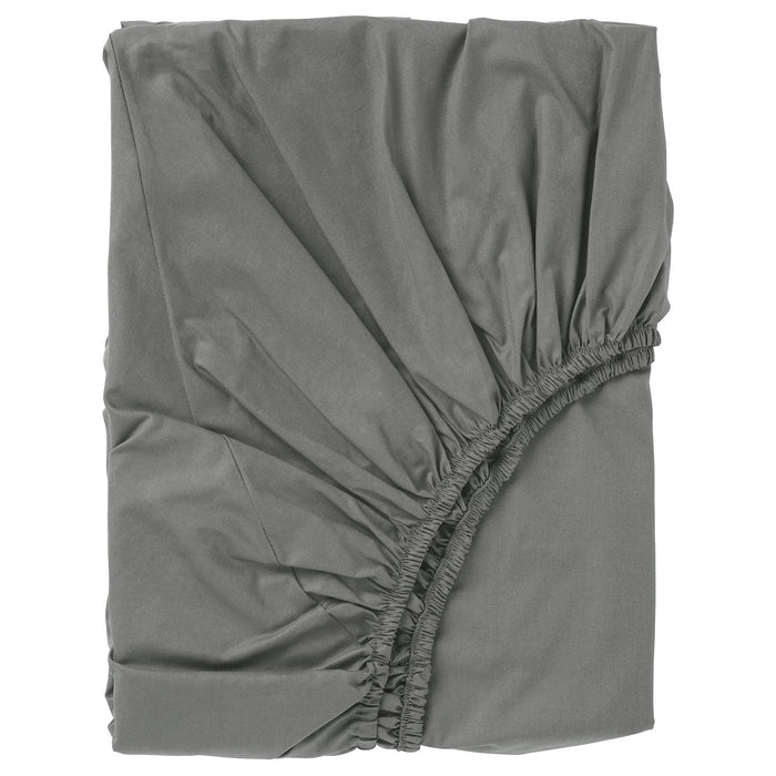 ULLVIDE Fitted sheet, grey 90x200 cm, 40335548