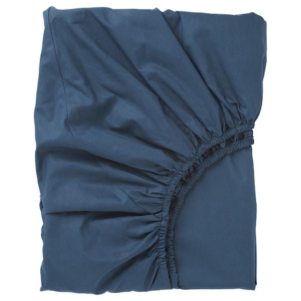 ULLVIDE Fitted sheet, dark blue, 90x200 cm, 40342775