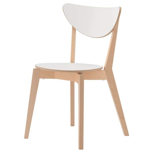 NORDMYRA Chair, white/birch, 40351312
