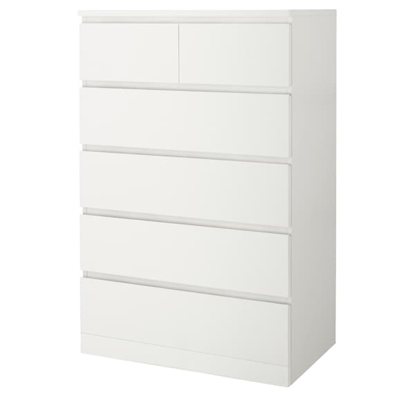 MALM Chest of 6 drawers, white 80x123 cm, 40354645