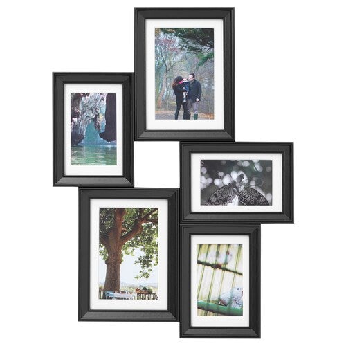 KNOPPANG collage frame for 5 photos, black, 40389602