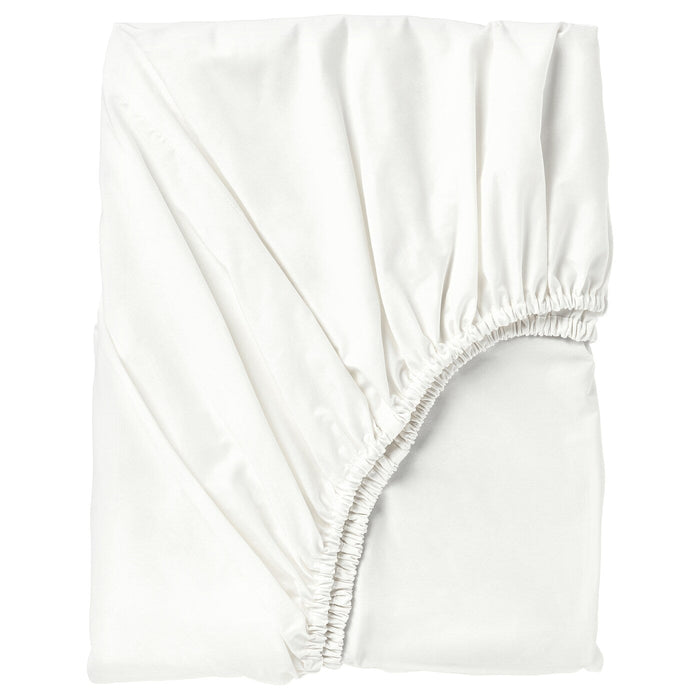 SOMNTUTA Fitted sheet, white, 90x200 cm, 40412810