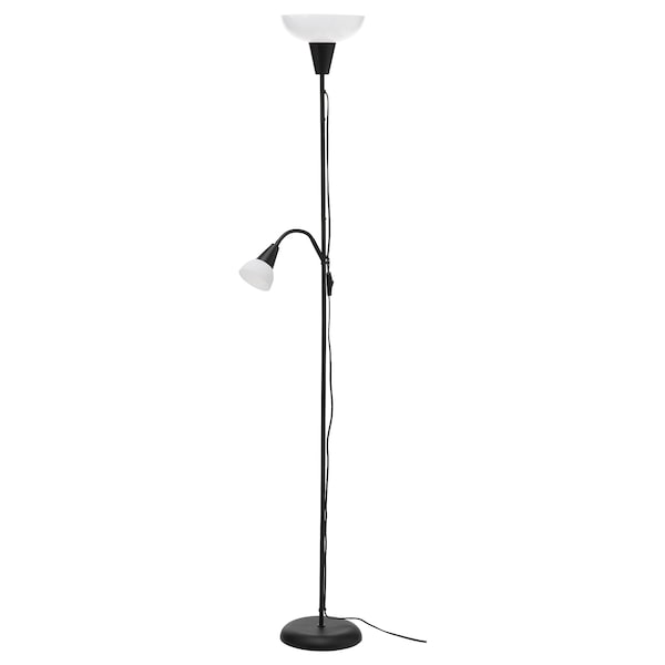 TAGARP Floor uplighter/reading lamp, black/white, 40486392