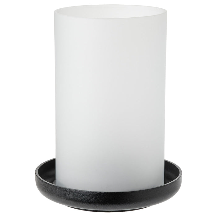HEDERVARD Lantern, frosted glass/black, 22 cm, 40510622
