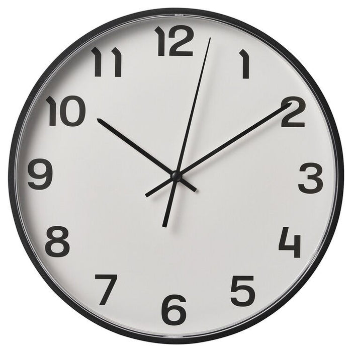 PLUTTIS Wall clock, low-voltage, black, 28cm, 90540848