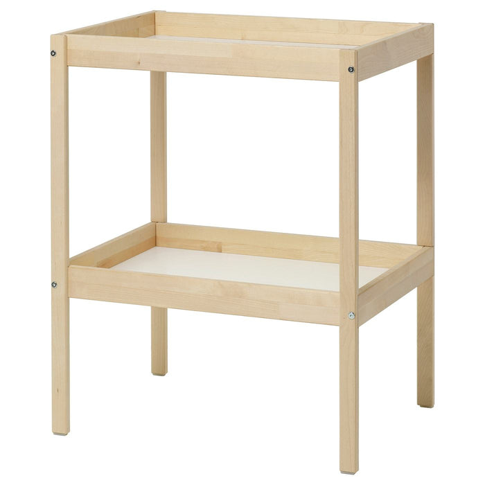 SNIGLAR Changing table, beech/white 72x53 cm, 40519156