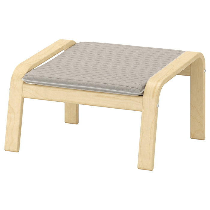 POANG Footstool, birch veneer/Knisa light beige, 49244662