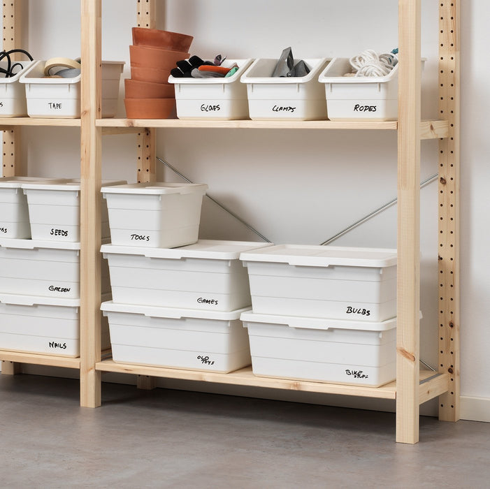 SOCKERBIT Box with lid, white 38x25x15 cm, 50316064