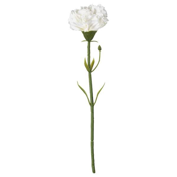 SMYCKA artificial flower 30cm, carnation/white, 50333596