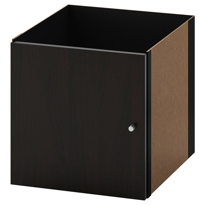 KALLAX Insert with door, black-brown, 33x33 cm, 50351887
