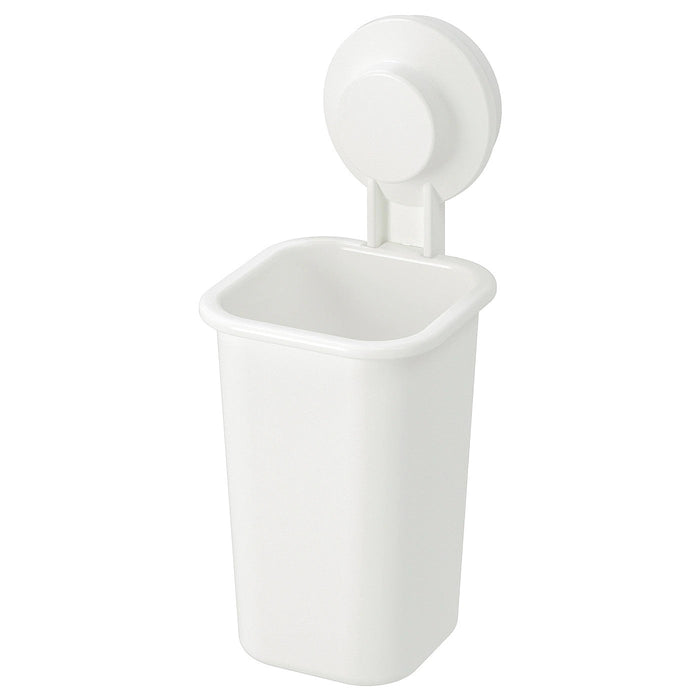 TISKEN Toothbrush holder with suction cup, white, 50381295