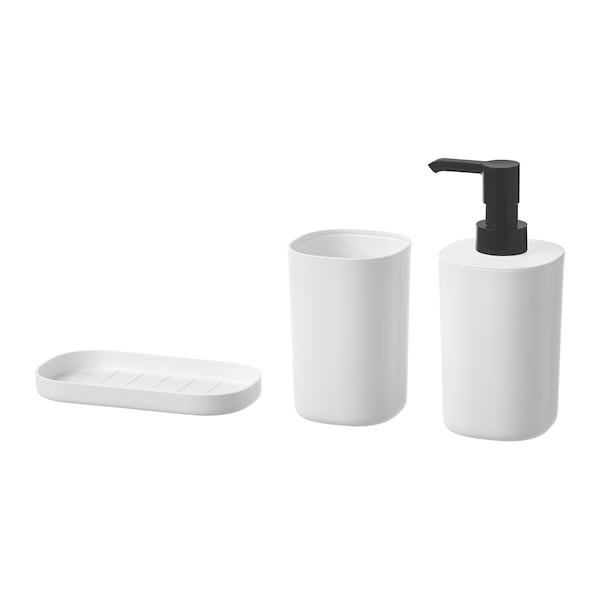 STORAVAN 3-piece bathroom set, white, 50429004