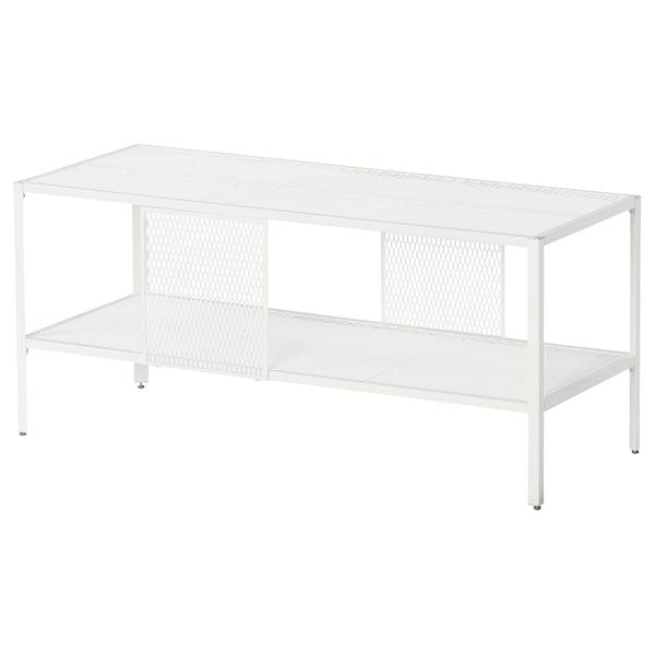 BAGGEBO TV bench, metal/white, 90x35x40 cm, 50483878