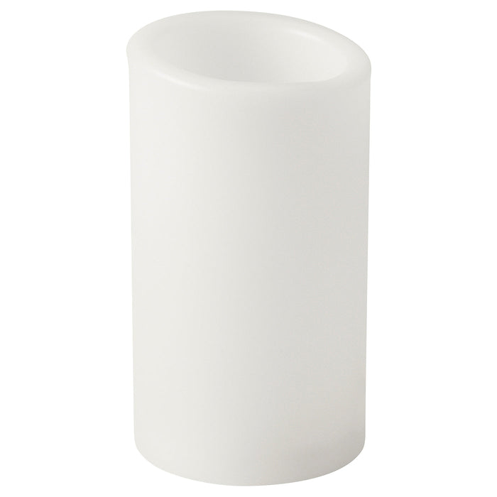 ADELLOVTRAD LED block candle, white/indoor, 14 cm, 50520456