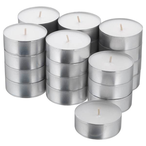 GLIMMA Unscented candle in metal cup, 60176119