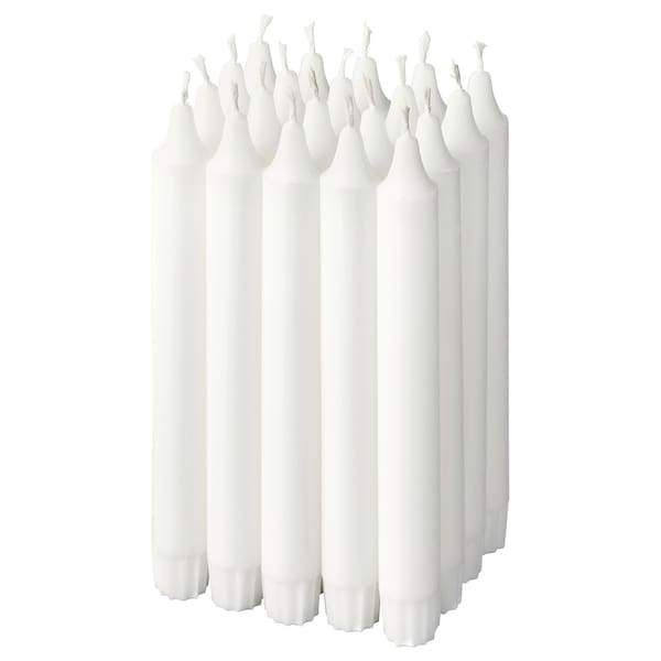 JUBLA Unscented chandelier candle, white 19 cm, 60194788
