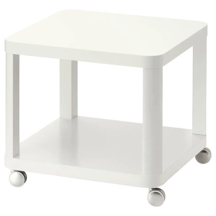 TINGBY Side table on castors, white, 50x50 cm, 60295928