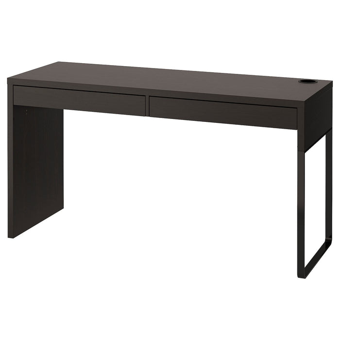 MICKE Desk, black-brown 142x50 cm, 60354277