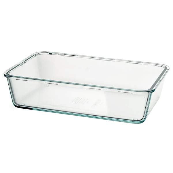 IKEA 365+ Food container, large rectangular/glass 3.1 l, 60393132