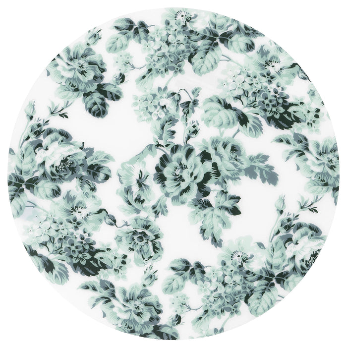 SMAKSINNE Place mat, white/green/flower, 37 cm, 60403188