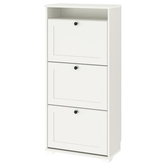 BRUSALI Shoe cabinet with 3 compartments, white, 61x30x130 cm, 60480394