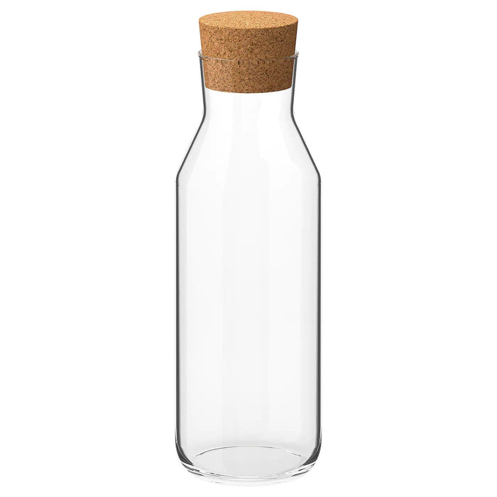 IKEA 365+ Carafe with stopper, clear glass/cork, 1 l, 70279720