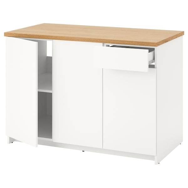 KNOXHULT base cabinet with doors/drawers 120cm white, 70334236