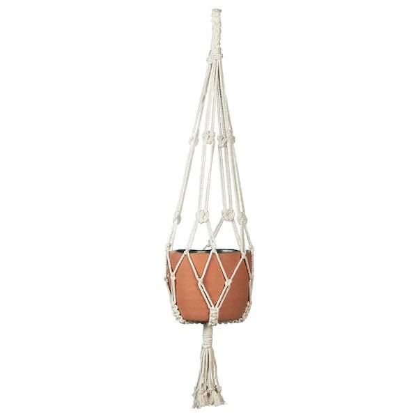 BOTANISK Plant pot hanger, beige handmade, 70466566