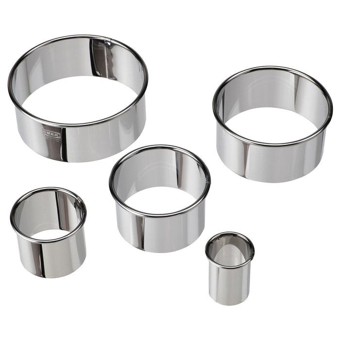 LATTBAKAD Cookie cutter, set of 5, silver-colour, 70480162