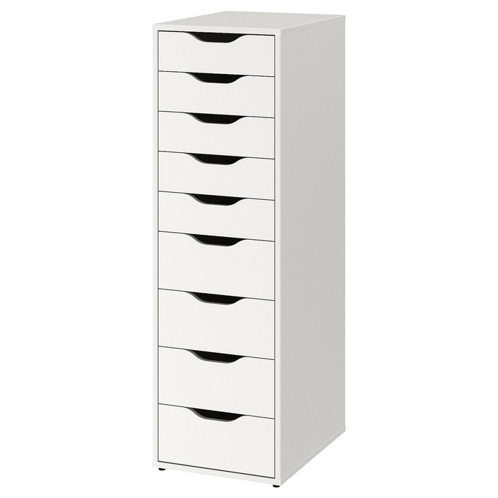ALEX Drawer unit with 9 drawers, white, 36x116 cm, 70486140