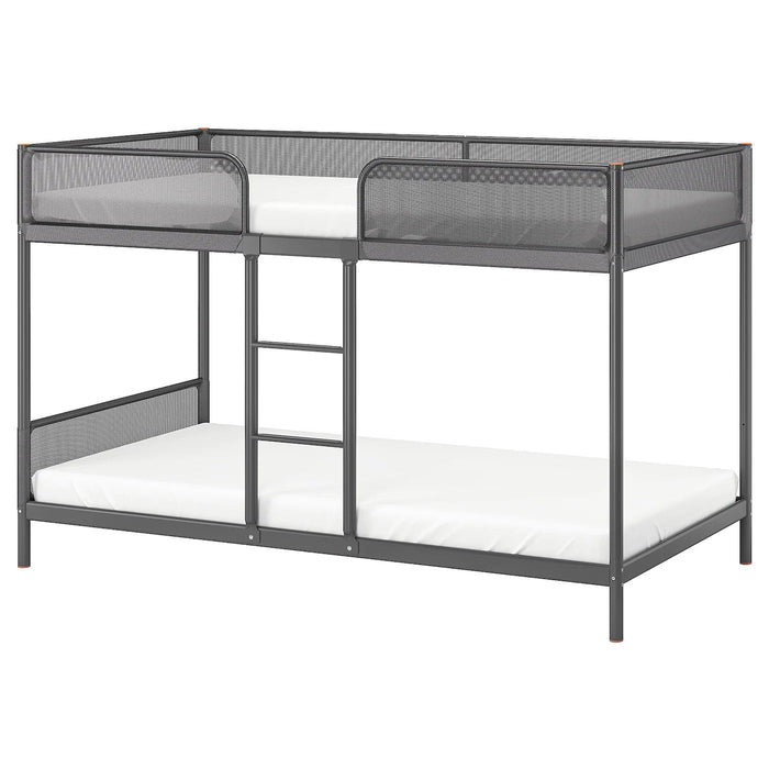 TUFFING Bunk bed frame, dark grey, 90x200 cm, 80239234