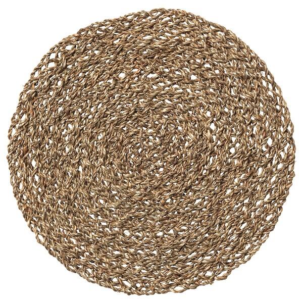 IHALLIG place mat, natural/seagrass, 37 cm, 80342877