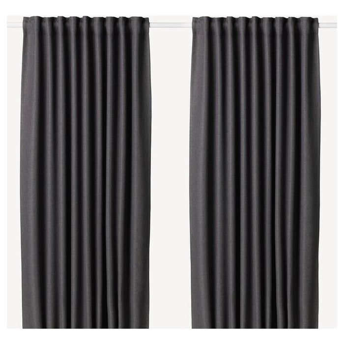 ANNAKAJSA Room darkening curtains, 1 pair, grey, 145x250 cm, 80390241