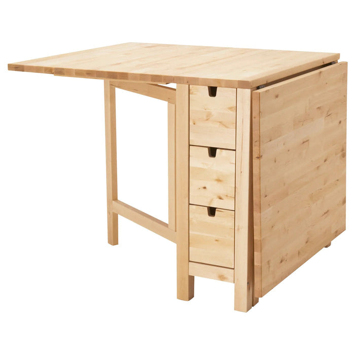 NORDEN Gateleg table, birch, 26/89/152x80 cm, 80423883