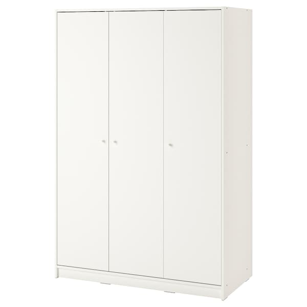 KLEPPSTAD Wardrobe with 3 doors, white, 117x176 cm, 80441759