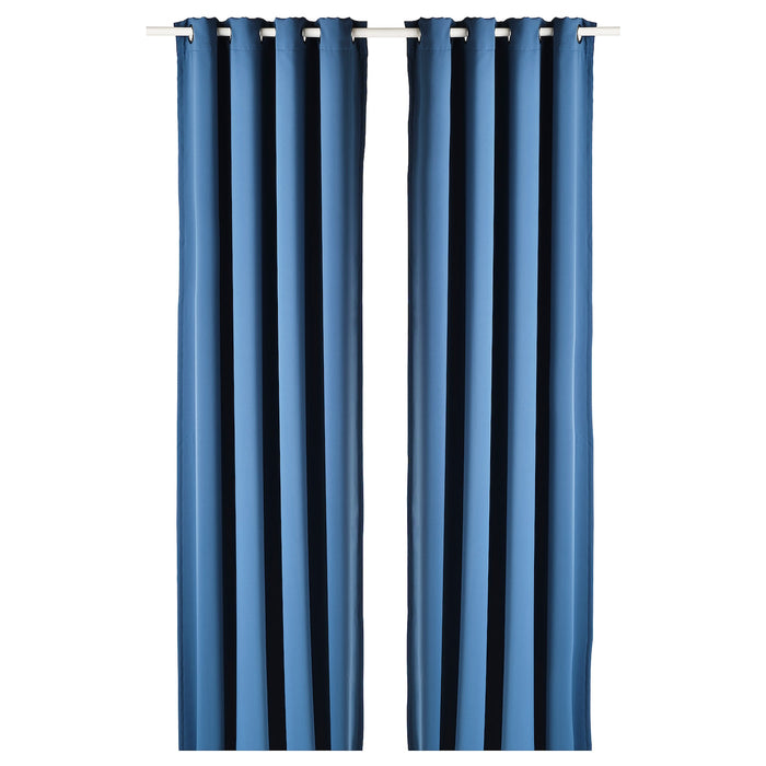 HILLEBORG Room darkening curtains, 1 pair, blue, 145x250 cm, 80490801