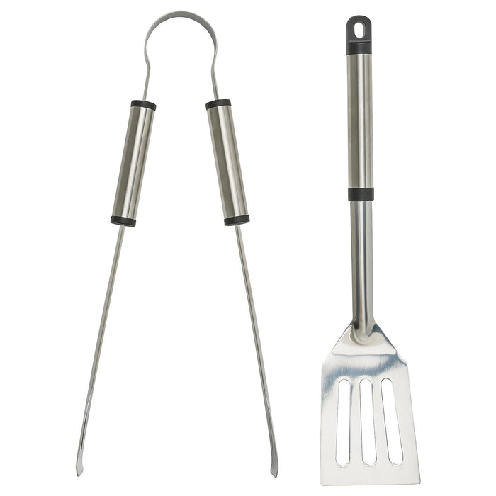GRILLTIDER 2-piece barbecue tools set, stainless steel, 80516537