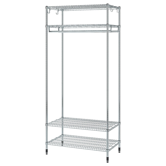 OMAR Shelving unit with clothes rail, galvanised, 92x50x201 cm, 80530977