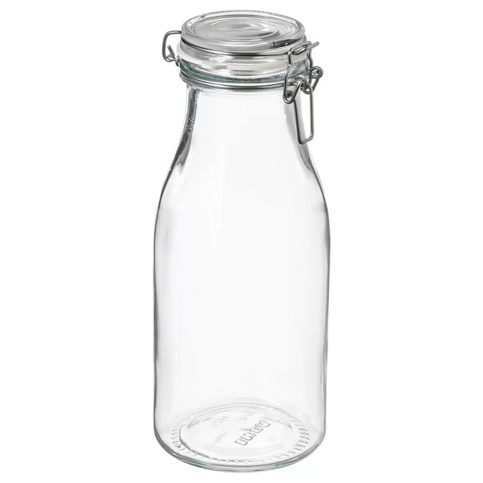 KORKEN Bottle shaped jar with lid, clear glass, 1 l, 80541363